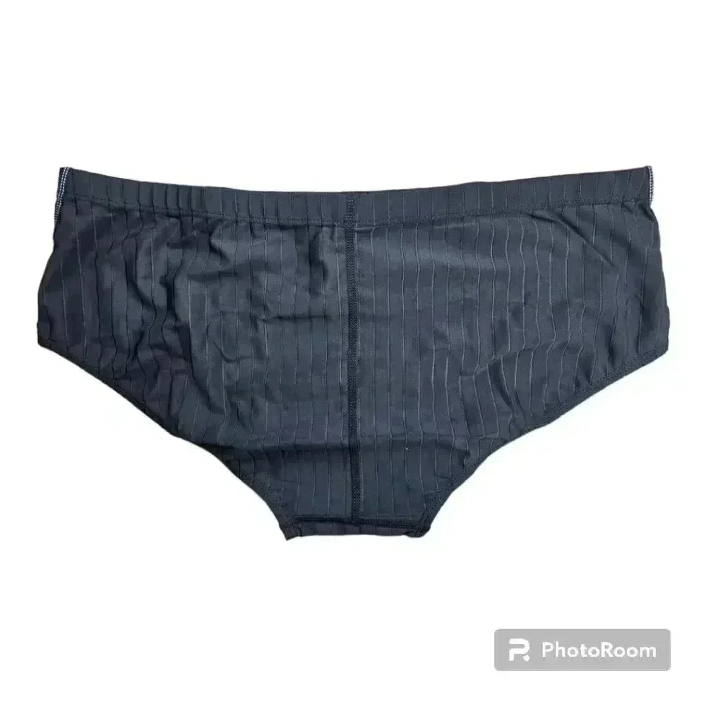 MY KILOMETER MEN ATHLETIC SWIMWEAR BRIEFS TRUNKS PURE BLACK NWT 3XL